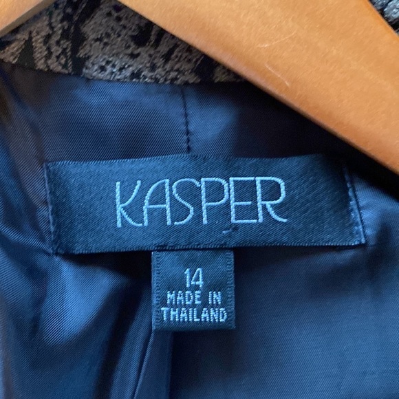 Kasper long coat, olive and black, size 14 - Picture 4 of 6